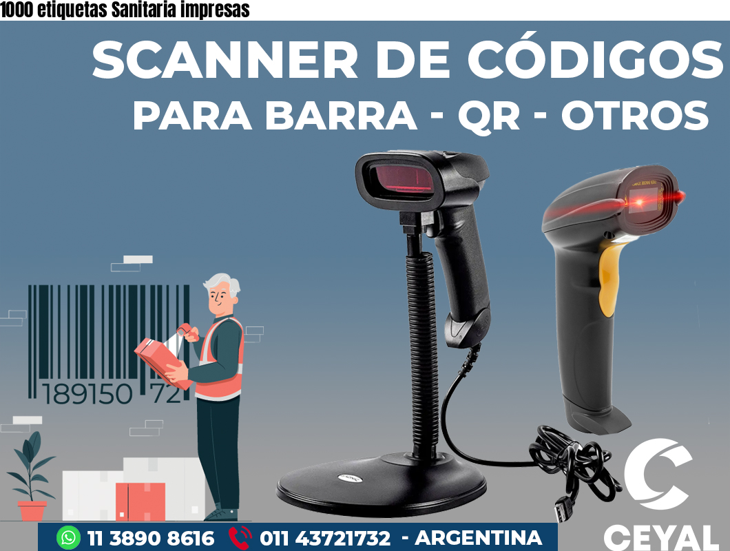 1000 etiquetas Sanitaria impresas