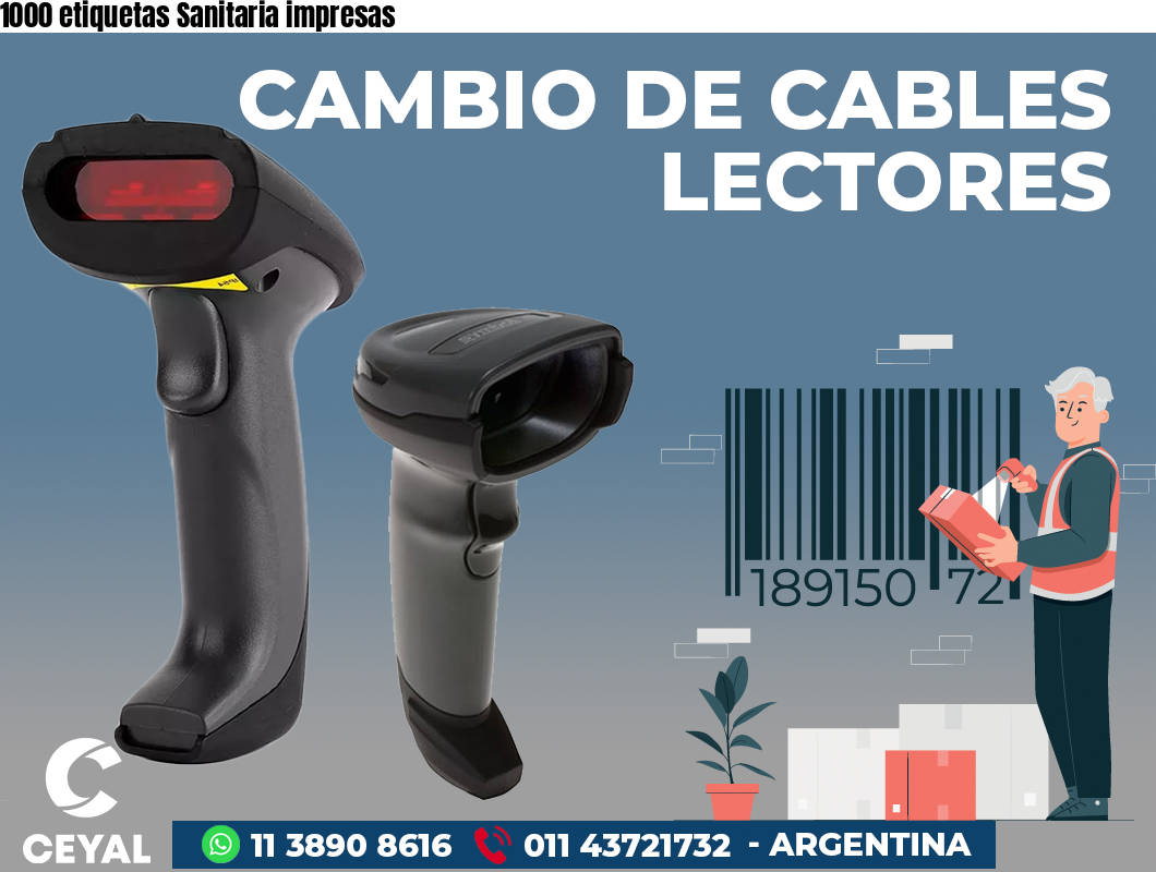 1000 etiquetas Sanitaria impresas