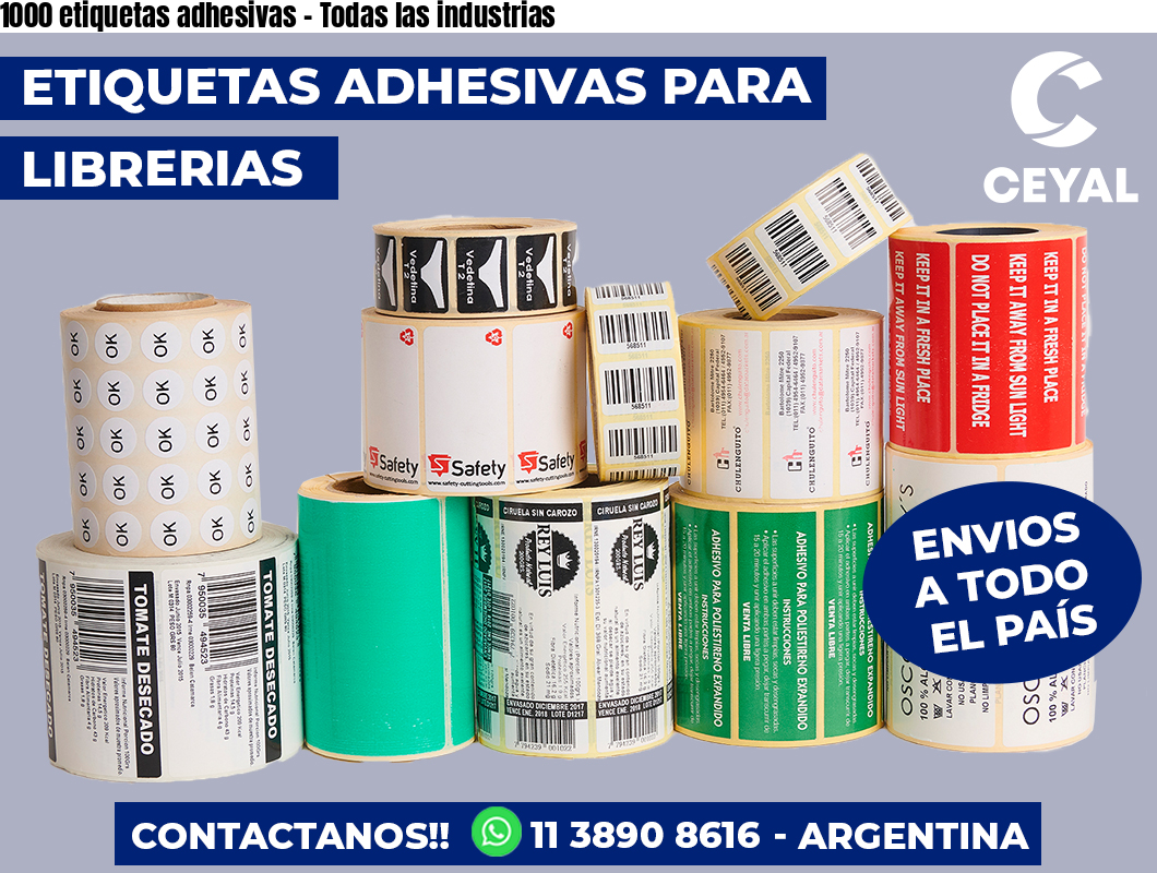 1000 etiquetas adhesivas - Todas las industrias