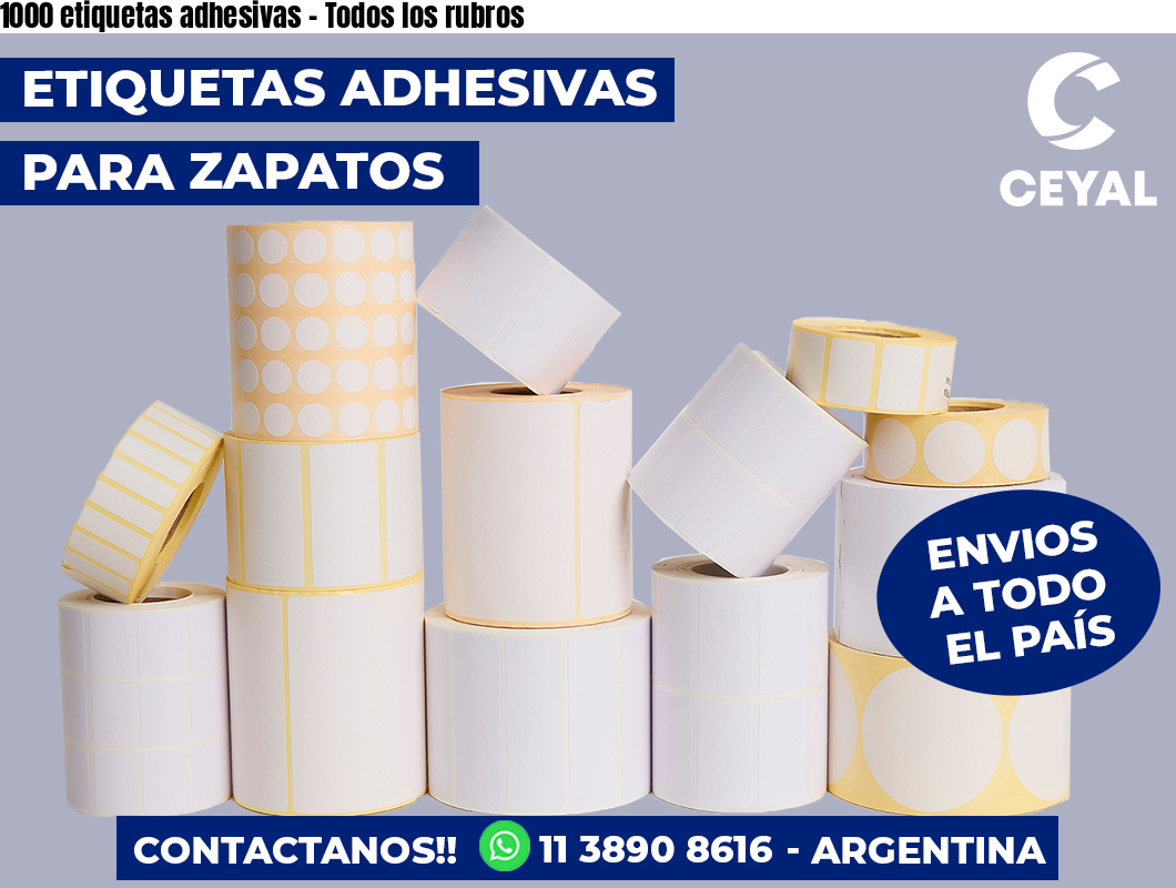 1000 etiquetas adhesivas - Todos los rubros