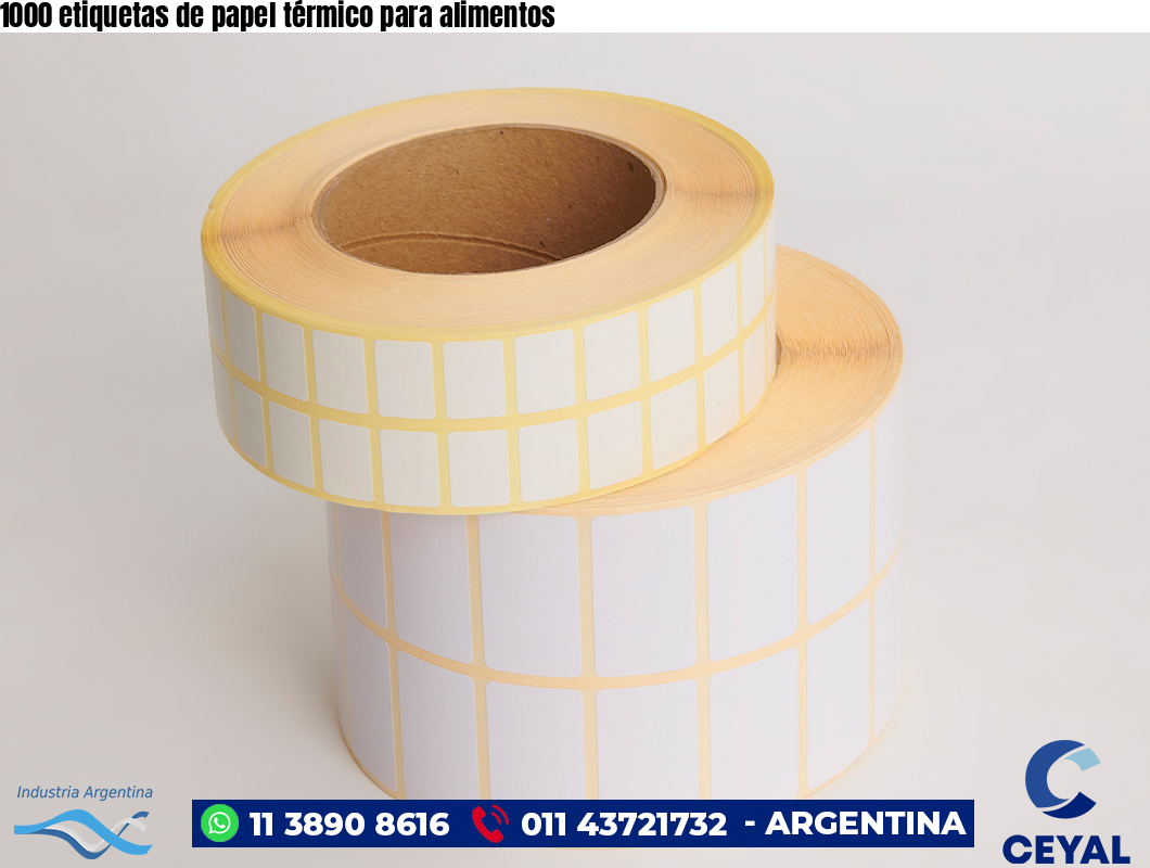 1000 etiquetas de papel térmico para alimentos