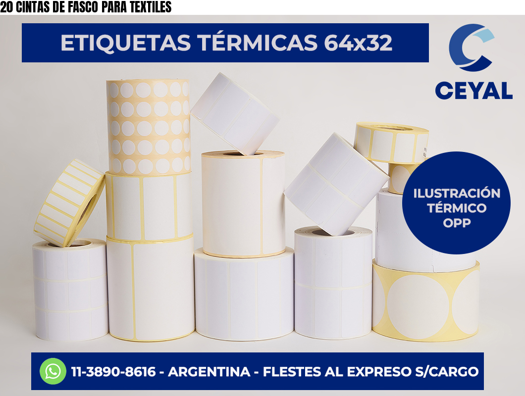 20 CINTAS DE FASCO PARA TEXTILES