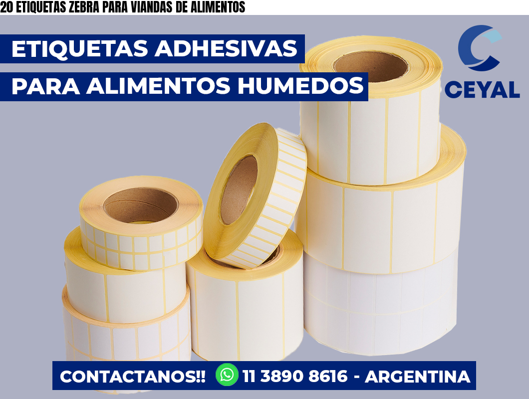20 ETIQUETAS ZEBRA PARA VIANDAS DE ALIMENTOS