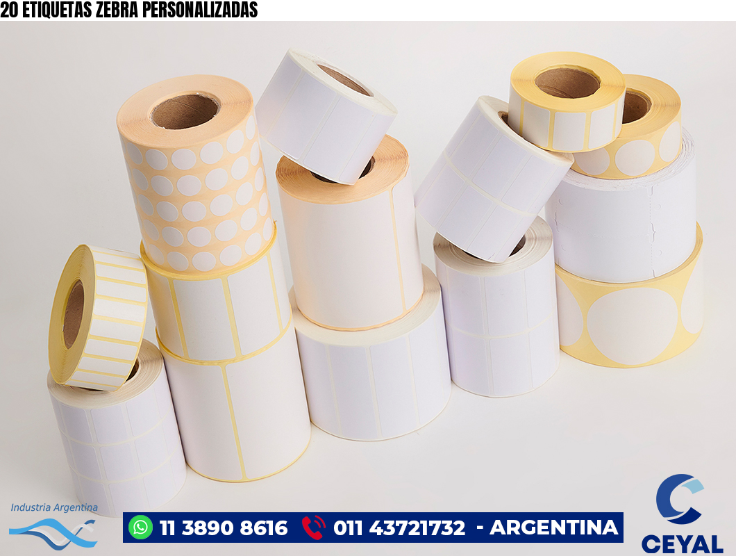 20 ETIQUETAS ZEBRA PERSONALIZADAS