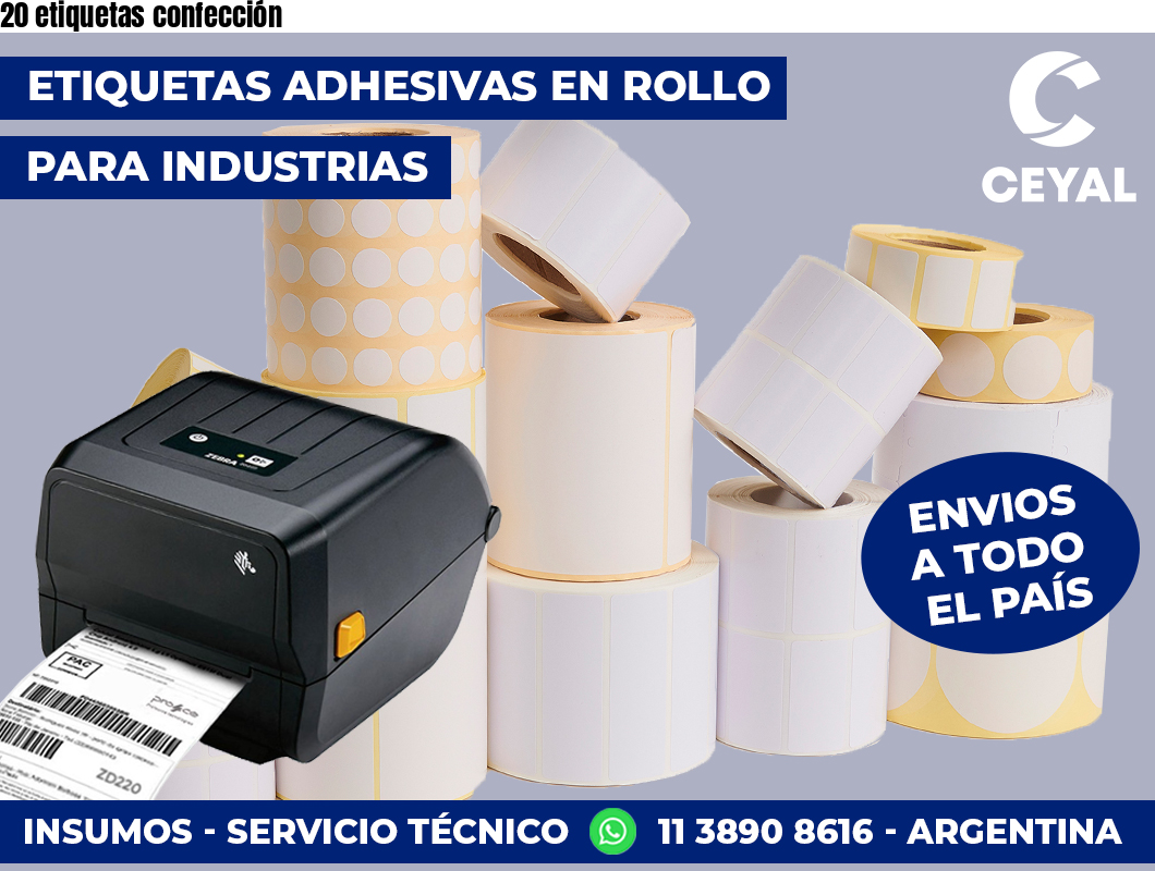 20 etiquetas confección