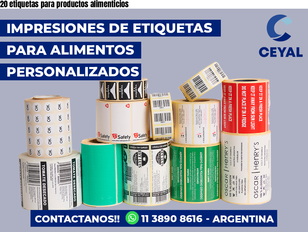 20 etiquetas para productos alimenticios