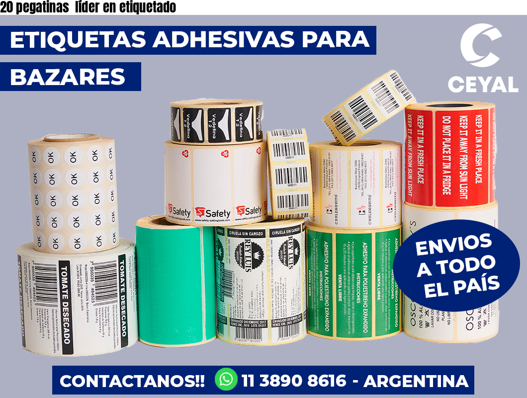 20 pegatinas  líder en etiquetado
