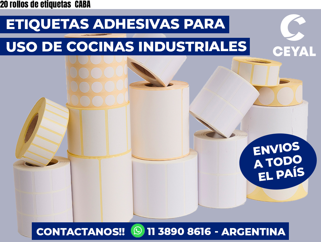 20 rollos de etiquetas CABA