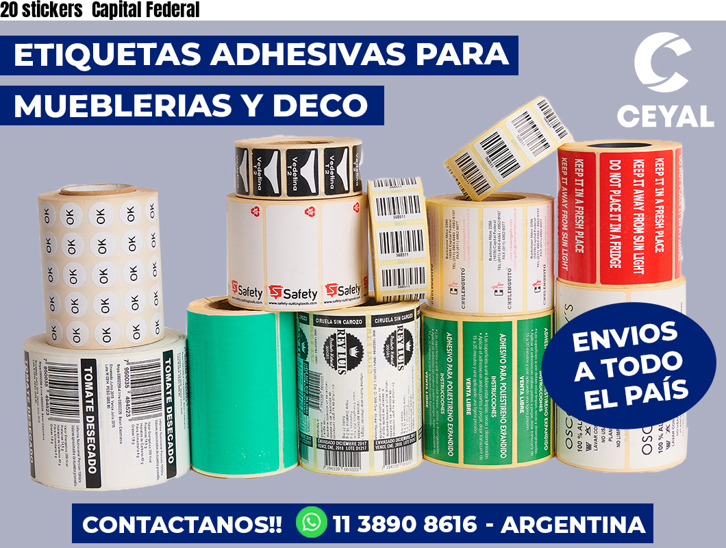 20 stickers Capital Federal