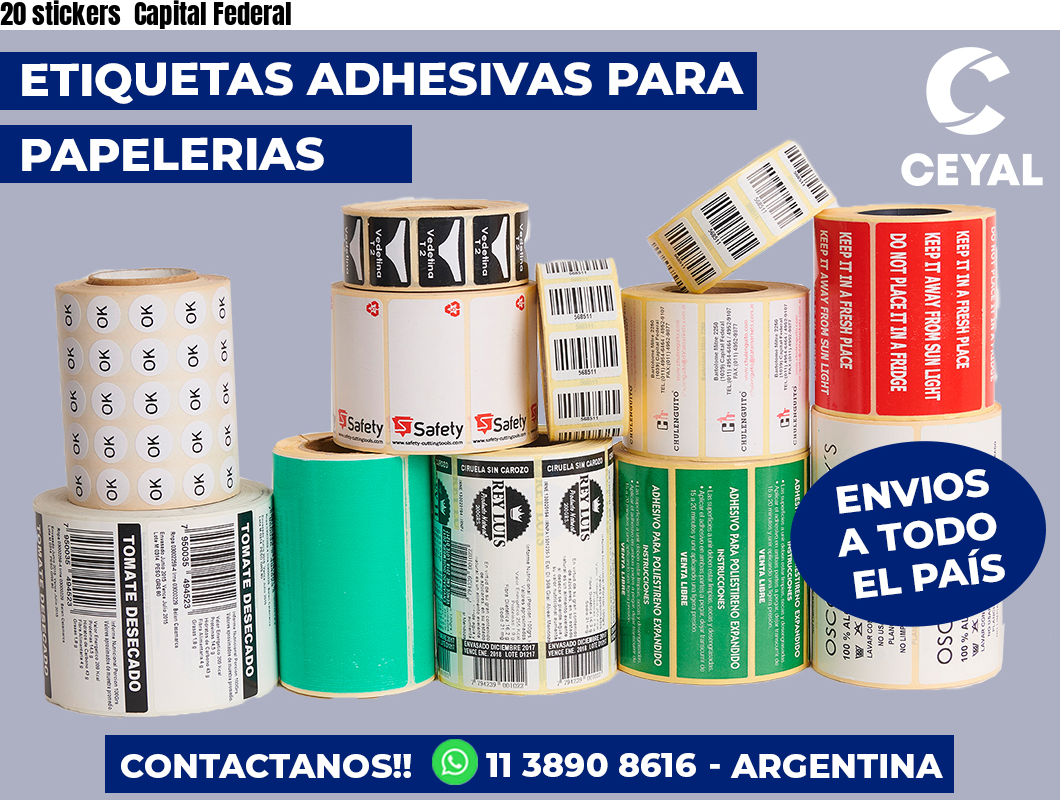 20 stickers Capital Federal