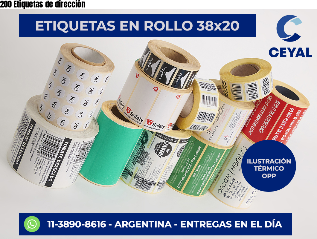 200 Etiquetas de dirección