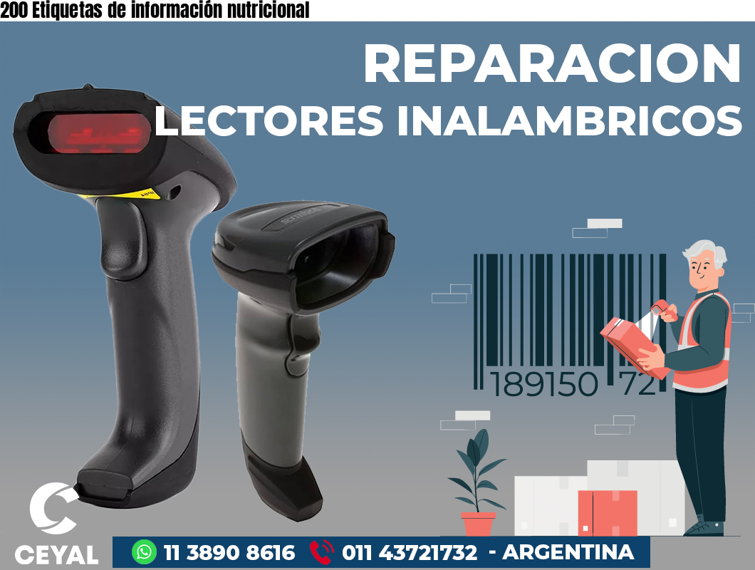 200 Etiquetas de información nutricional