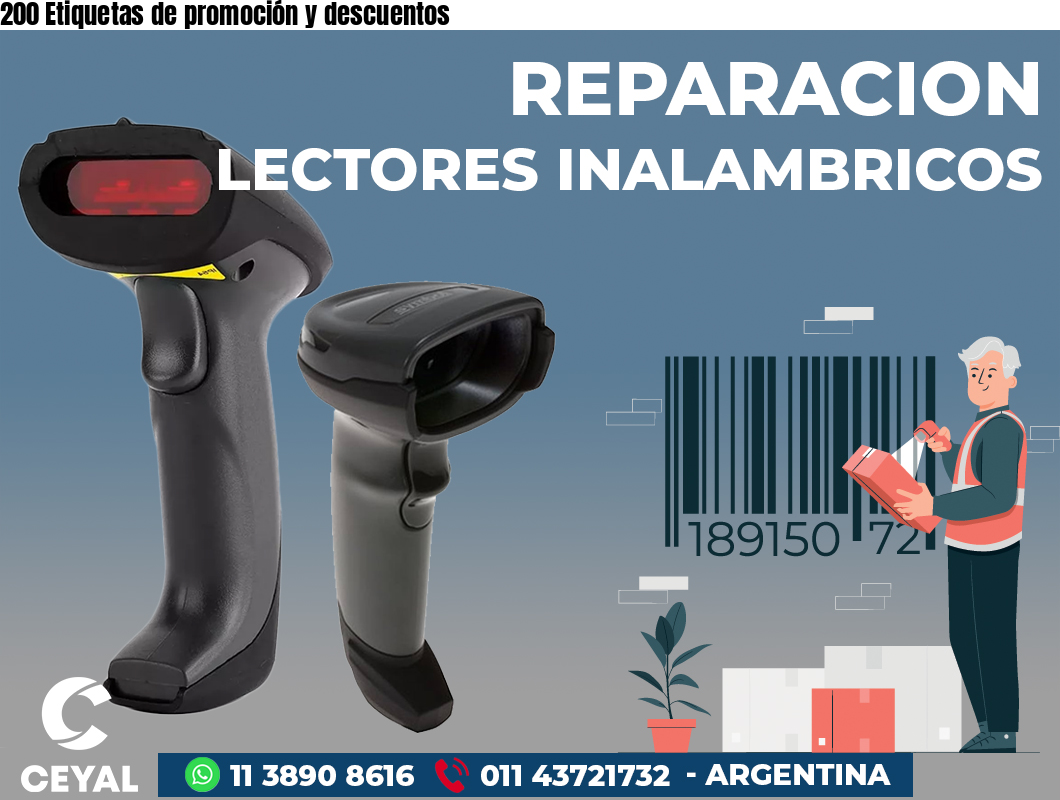200 Etiquetas de promoción y descuentos