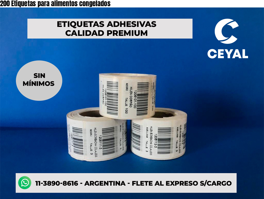 200 Etiquetas para alimentos congelados