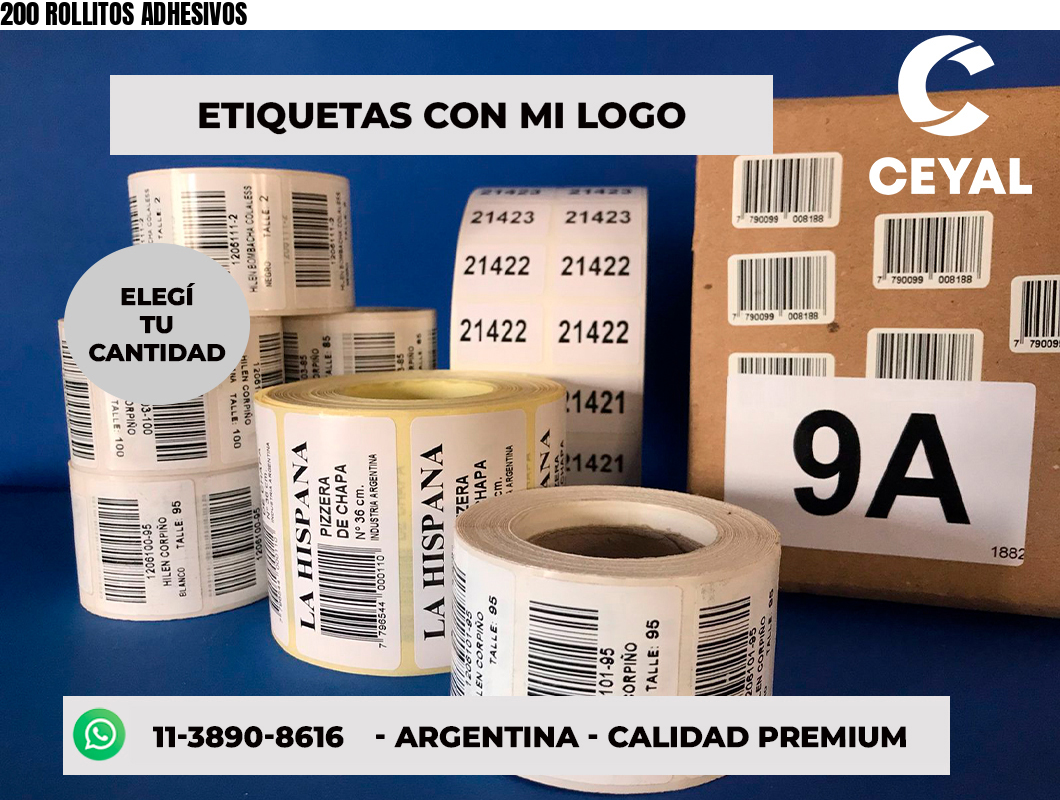 200 ROLLITOS ADHESIVOS