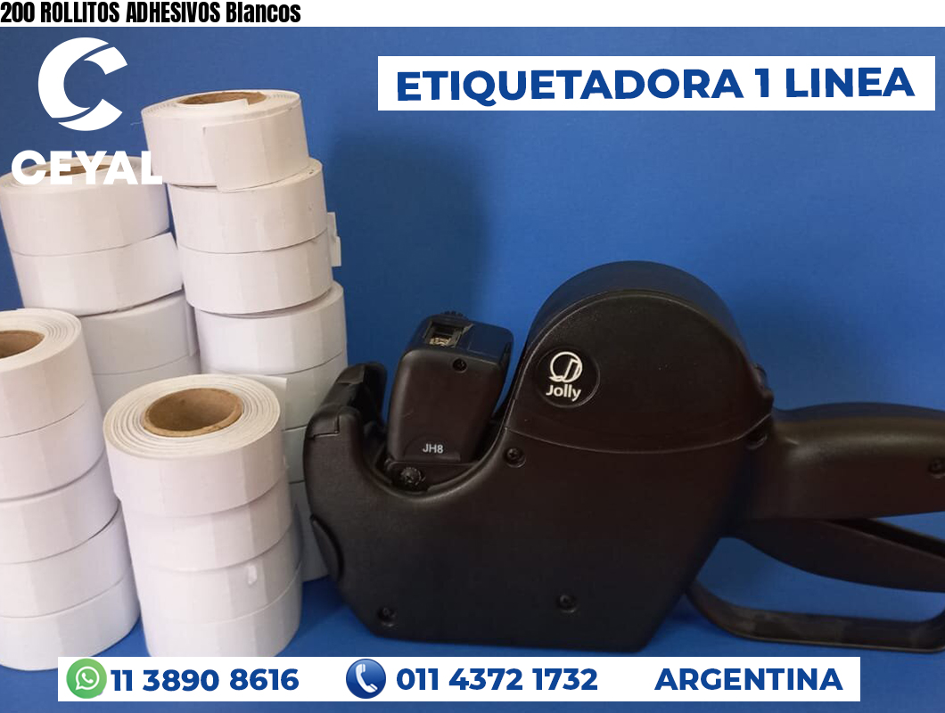 200 ROLLITOS ADHESIVOS Blancos