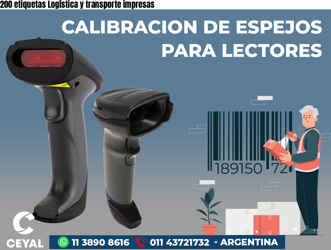 200 etiquetas Logística y transporte impresas