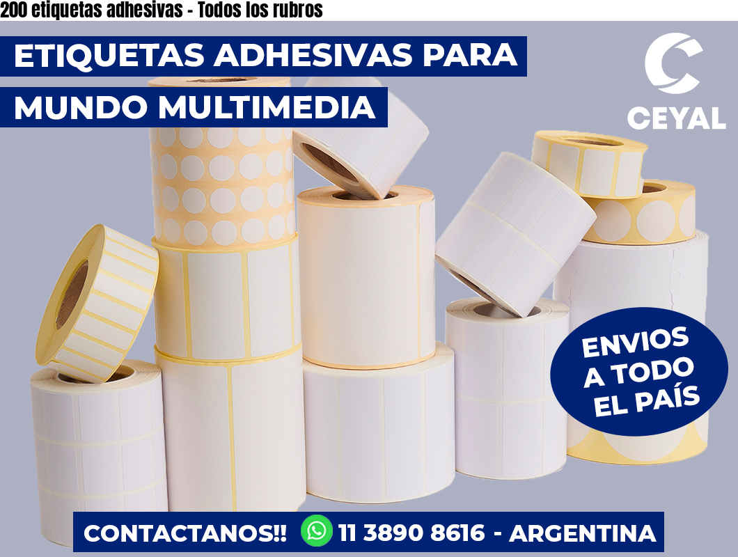 200 etiquetas adhesivas - Todos los rubros
