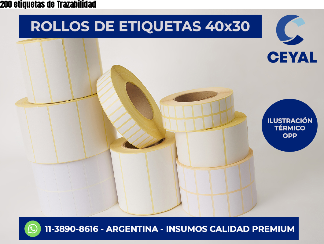 200 etiquetas de Trazabilidad