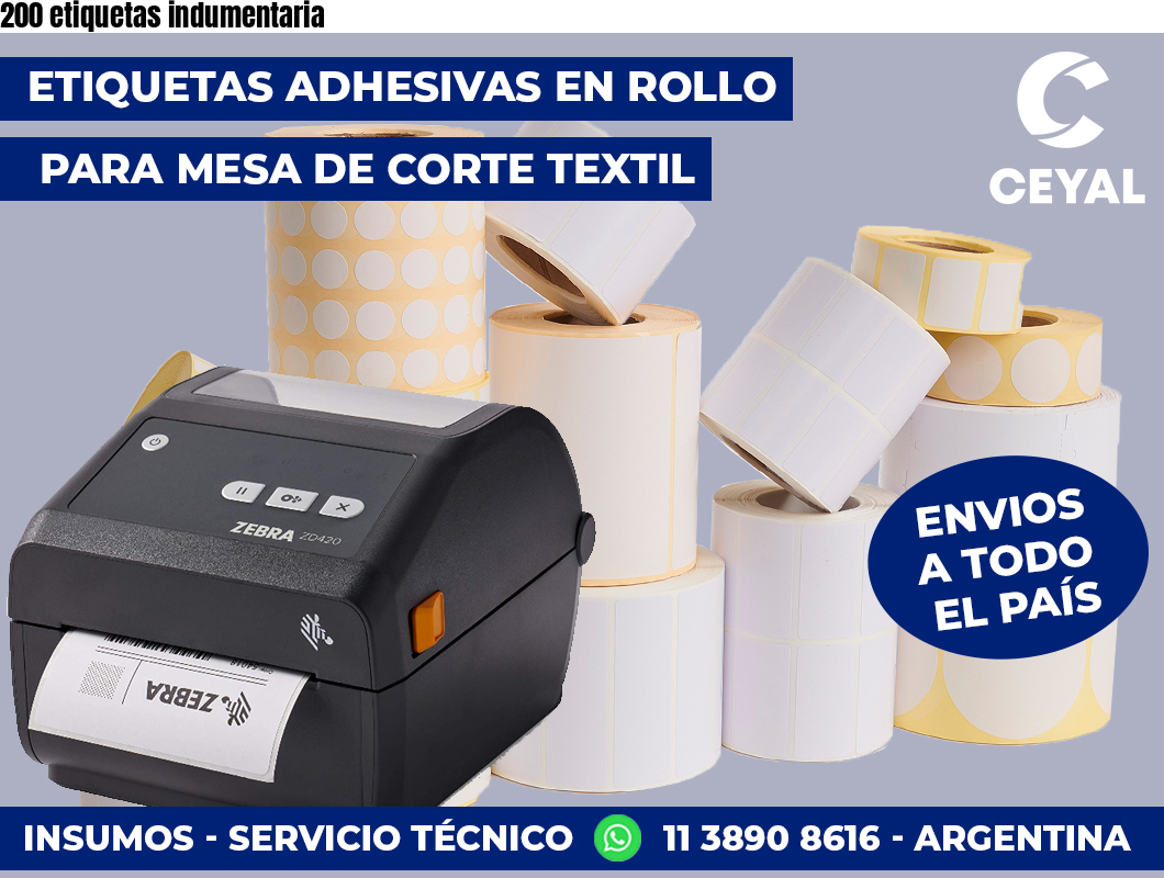 200 etiquetas indumentaria