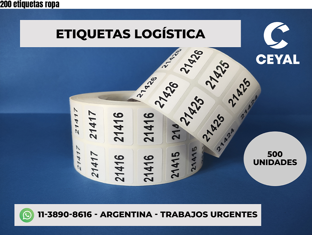 200 etiquetas ropa