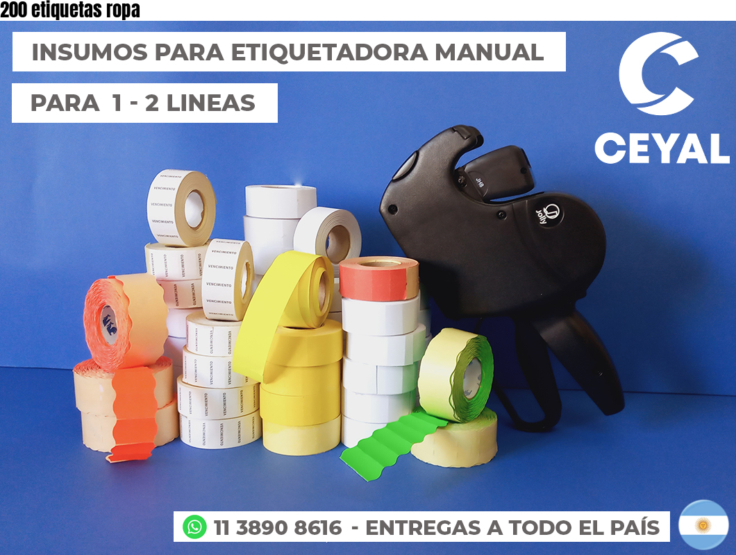 200 etiquetas ropa