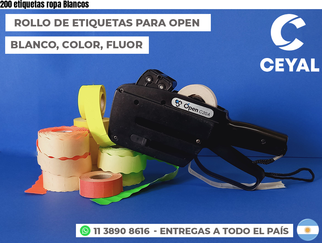 200 etiquetas ropa Blancos