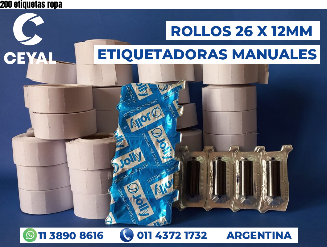 200 etiquetas ropa