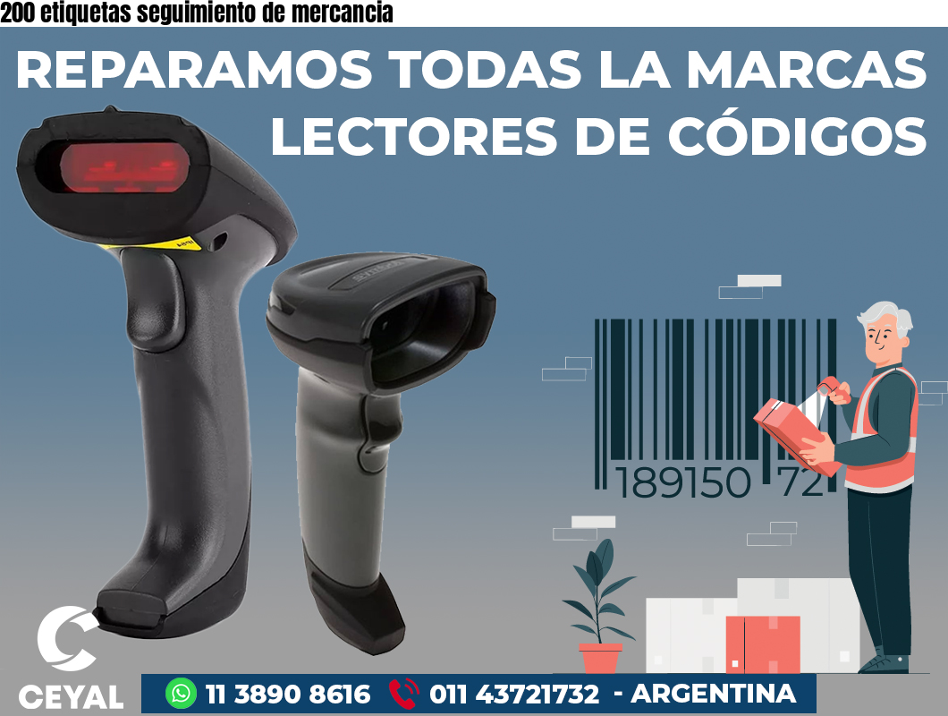 200 etiquetas seguimiento de mercancia