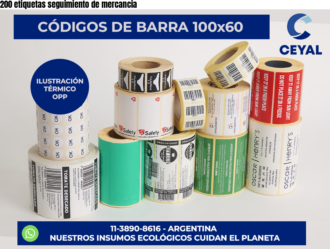 200 etiquetas seguimiento de mercancia