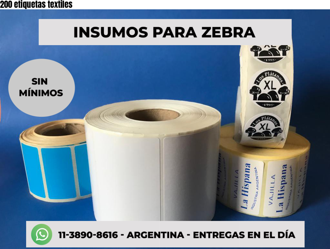 200 etiquetas textiles