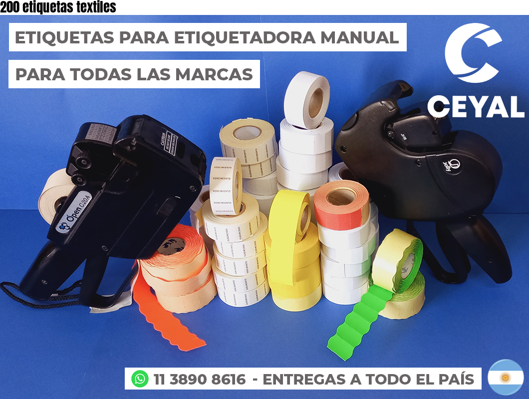 200 etiquetas textiles