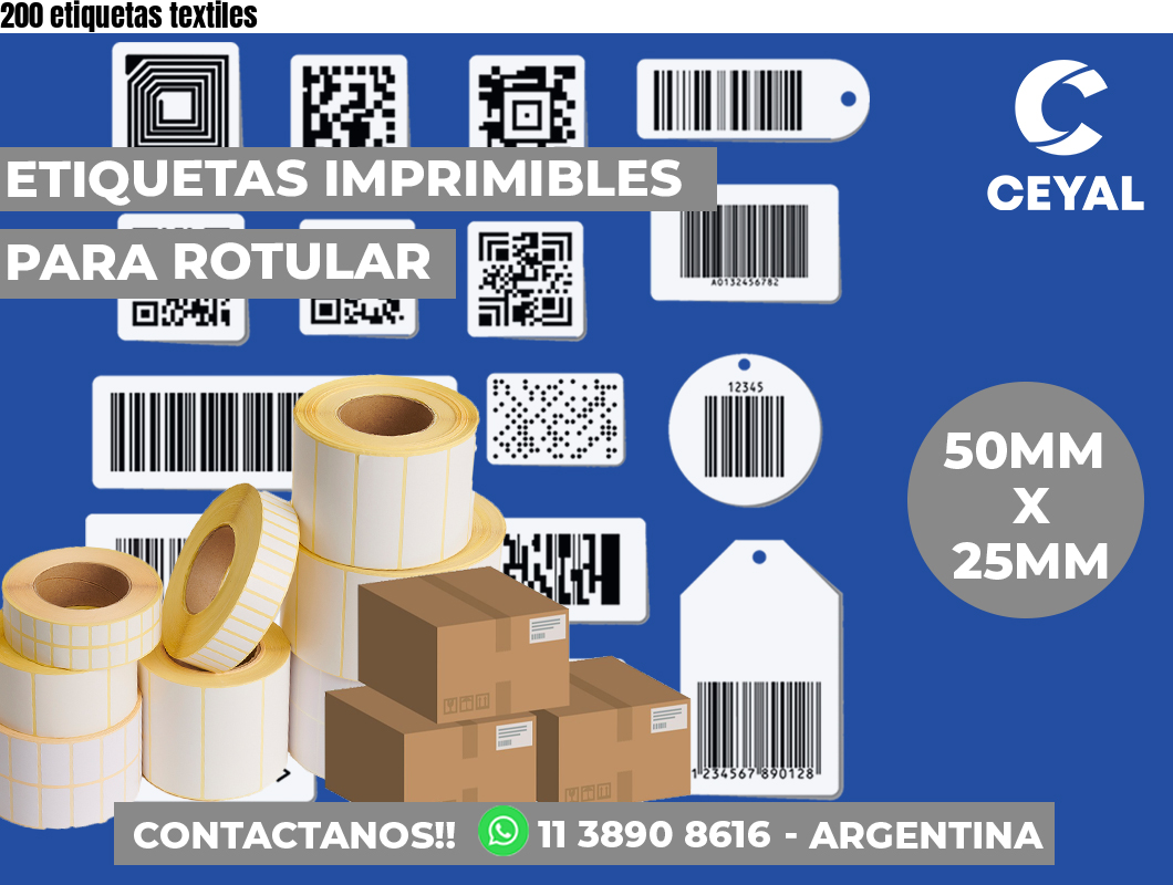 200 etiquetas textiles
