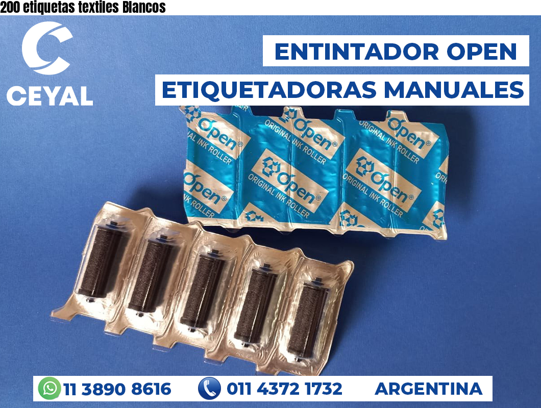 200 etiquetas textiles Blancos