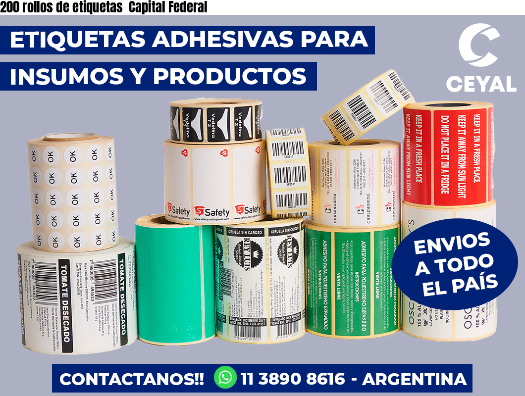 200 rollos de etiquetas Capital Federal