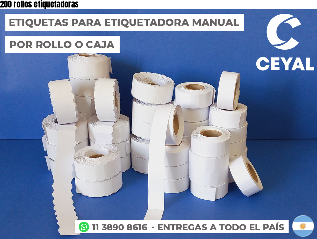 200 rollos etiquetadoras