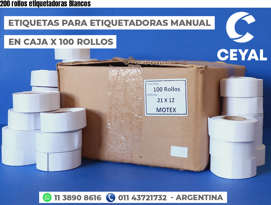 200 rollos etiquetadoras Blancos