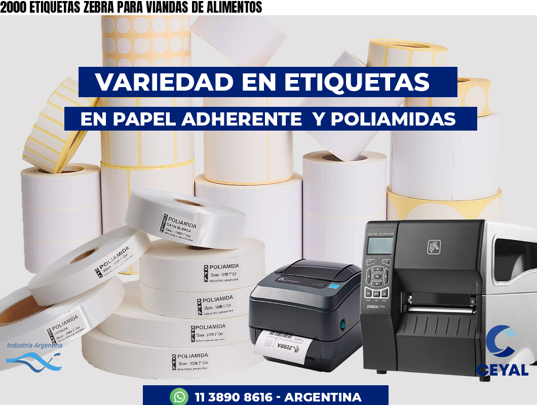 2000 ETIQUETAS ZEBRA PARA VIANDAS DE ALIMENTOS
