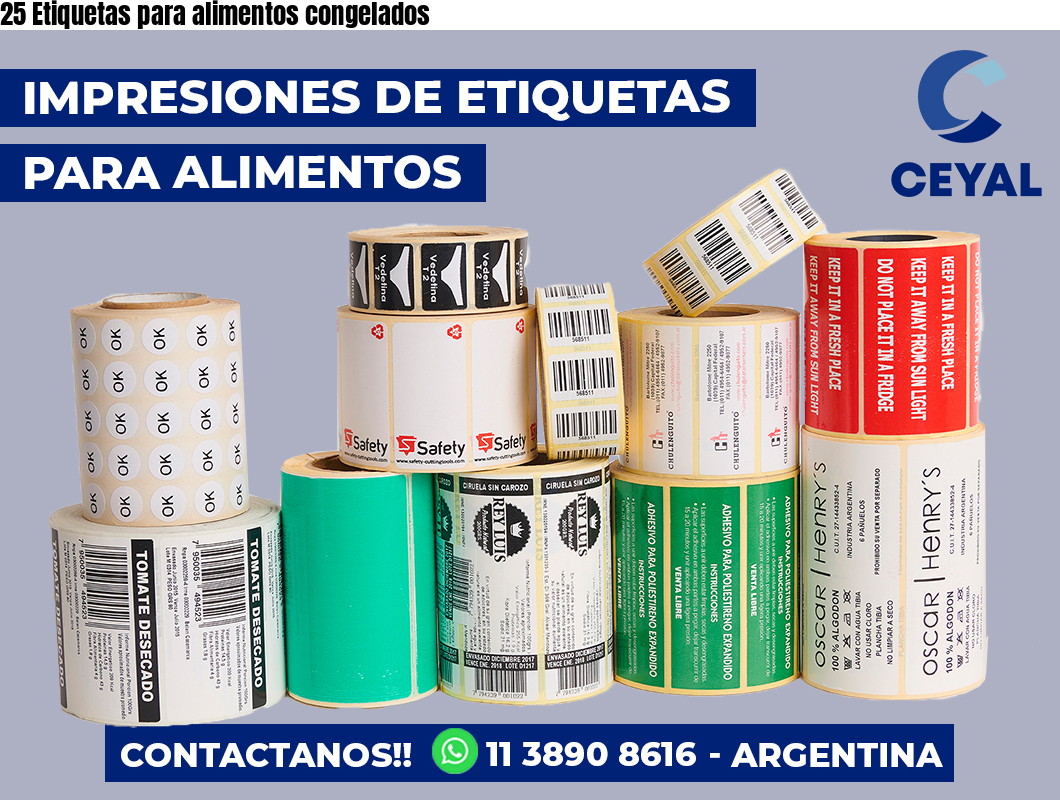 25 Etiquetas para alimentos congelados