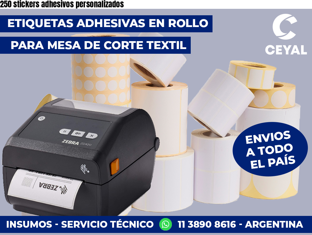 250 stickers adhesivos personalizados