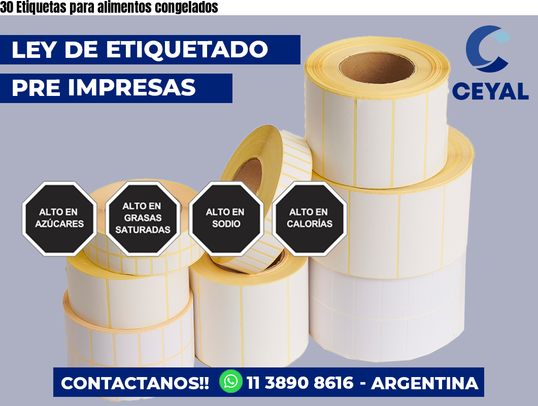 30 Etiquetas para alimentos congelados