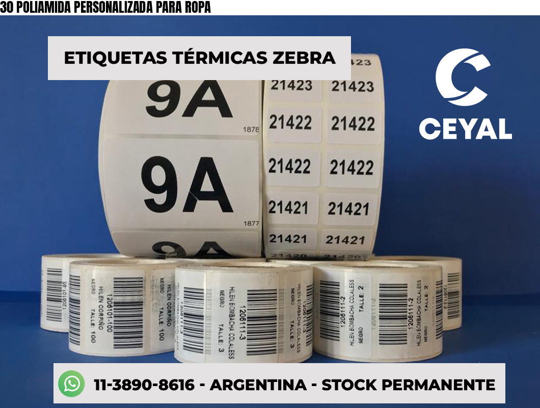 30 POLIAMIDA PERSONALIZADA PARA ROPA