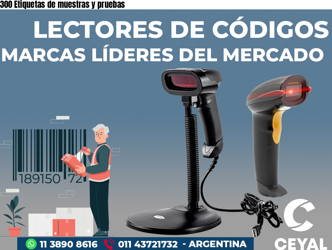 300 Etiquetas de muestras y pruebas