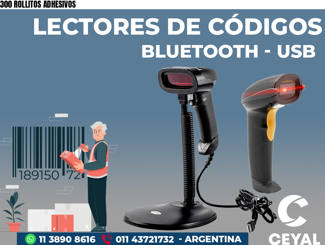 300 ROLLITOS ADHESIVOS