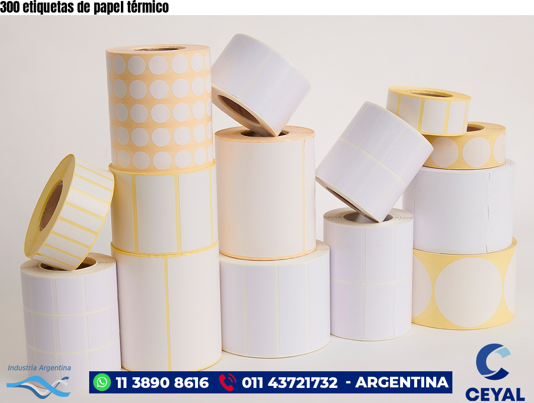 300 etiquetas de papel térmico