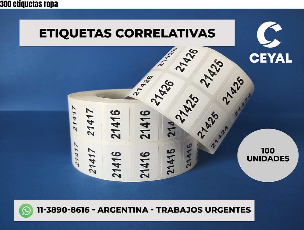 300 etiquetas ropa