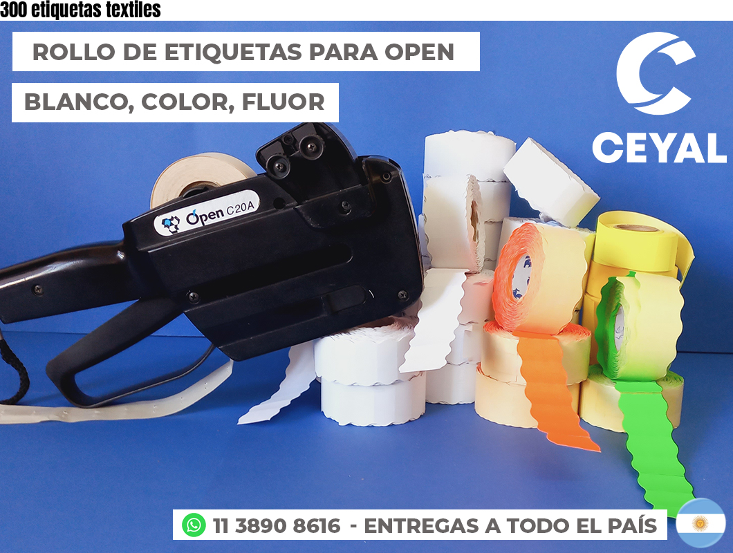 300 etiquetas textiles
