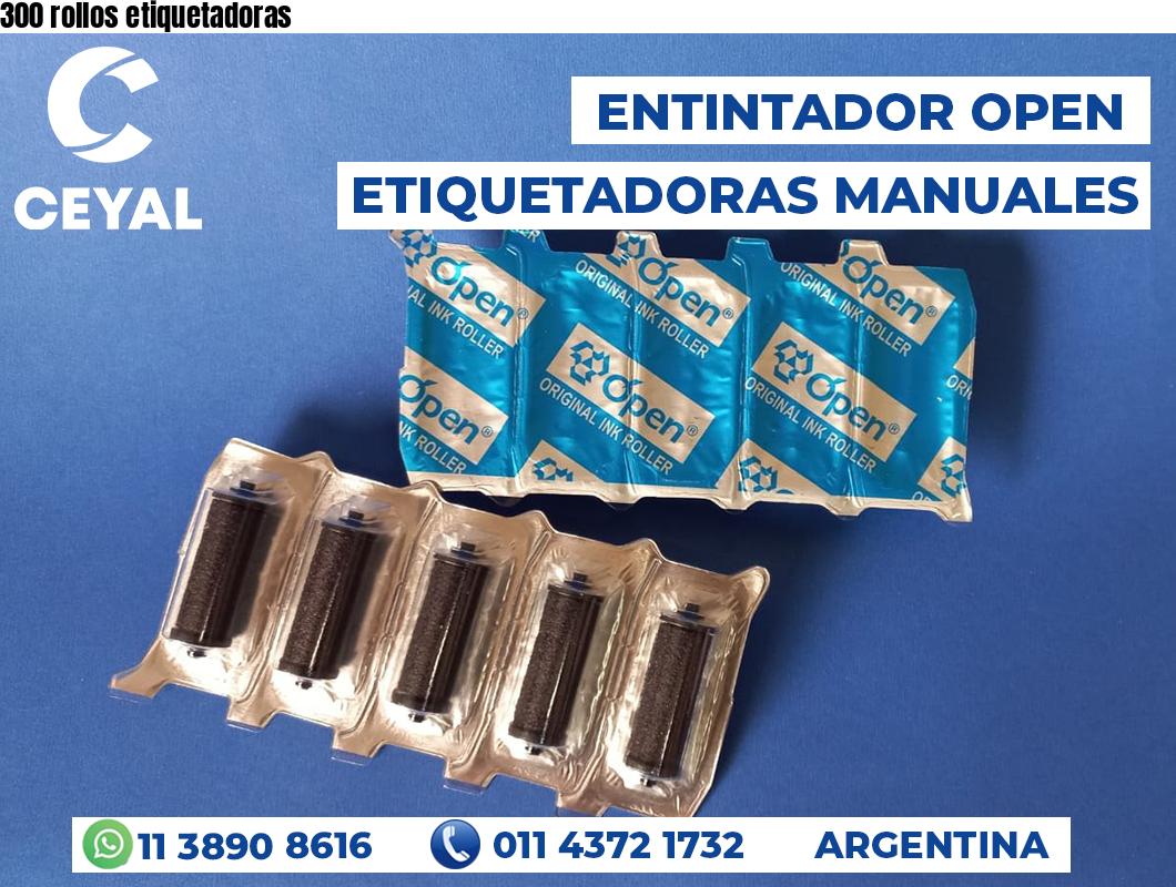 300 rollos etiquetadoras