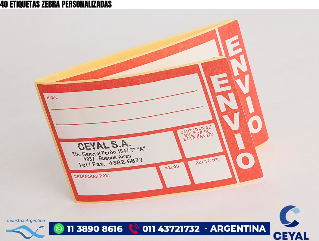 40 ETIQUETAS ZEBRA PERSONALIZADAS