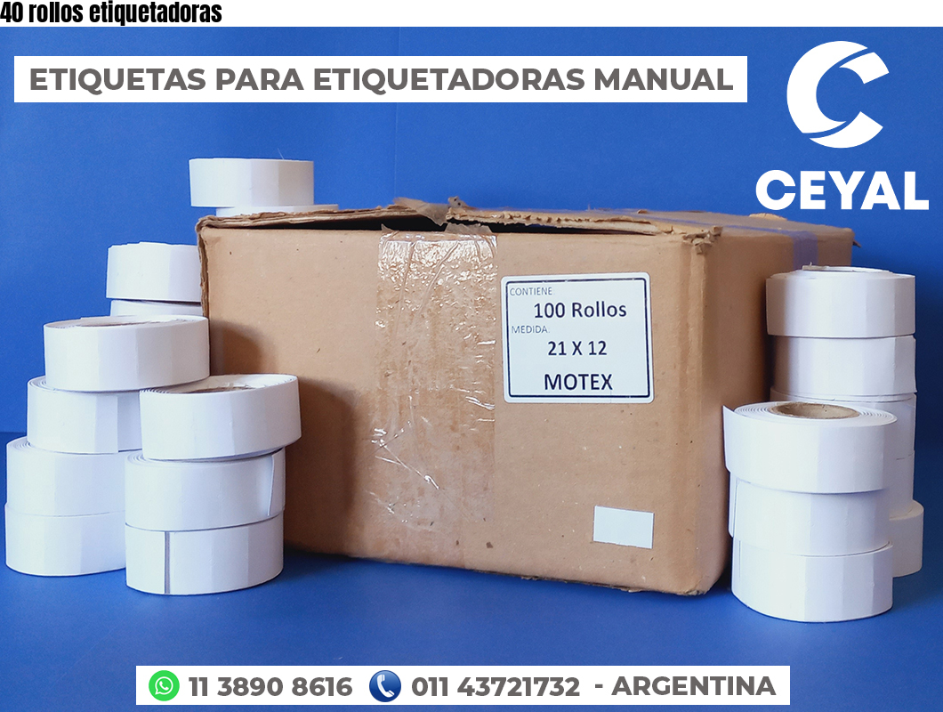 40 rollos etiquetadoras